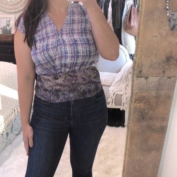 Cabi small purple floral top; new with tags - Picture 2 of 5